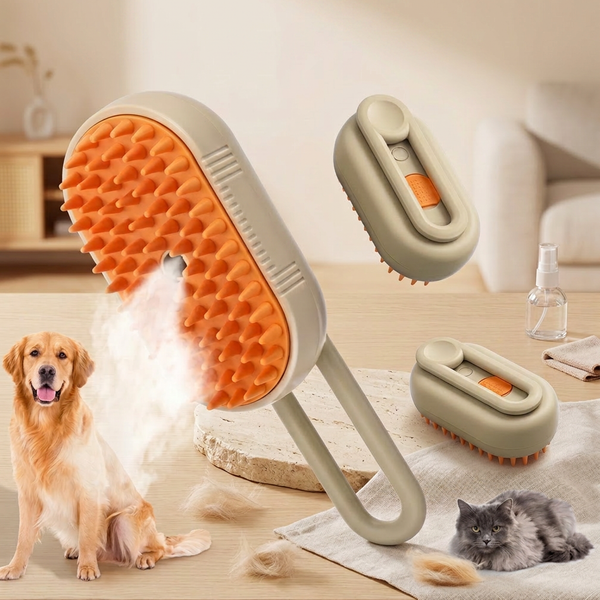 4-in-1 Electric Mist Spray Pet Grooming & Deshedding Brush