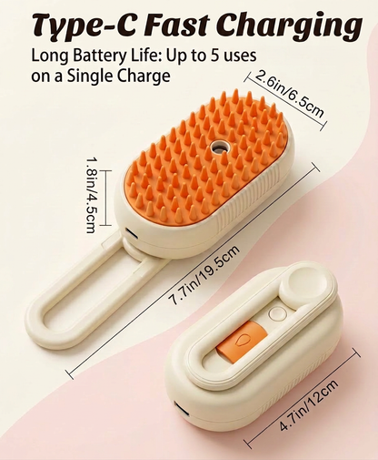 4-in-1 Electric Mist Spray Pet Grooming & Deshedding Brush